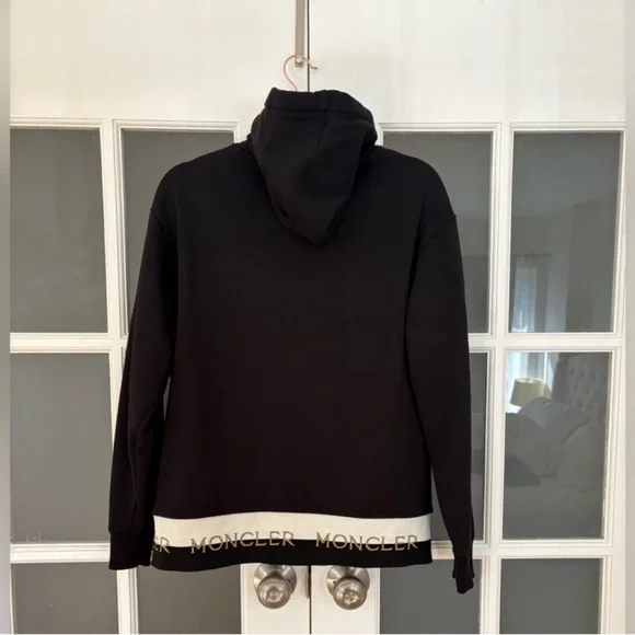 Moncler Black Hoodie with White Accents - Picture 2 of 2